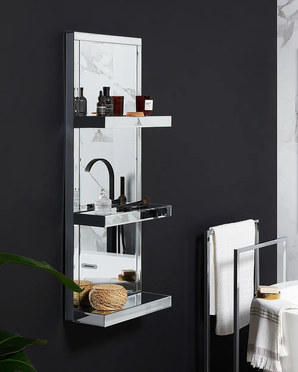 Wall Shelf GAONA Mirrored Silver_787096