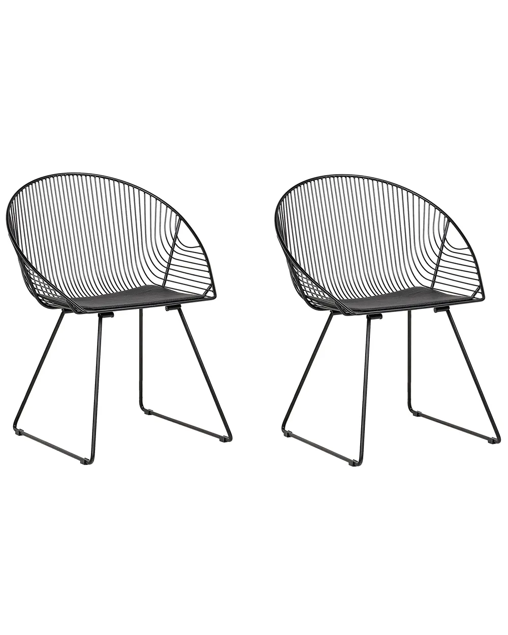 Set of 2 Dining Chairs AURORA Metal Black