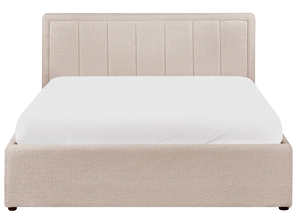 Ottoman Bed MONTLAUR Boucle Beige 140 x 200 cm (EU Double)_958517