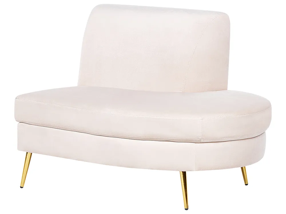 Curved Sofa 4 Seater MOSS Velvet Light Beige_851374
