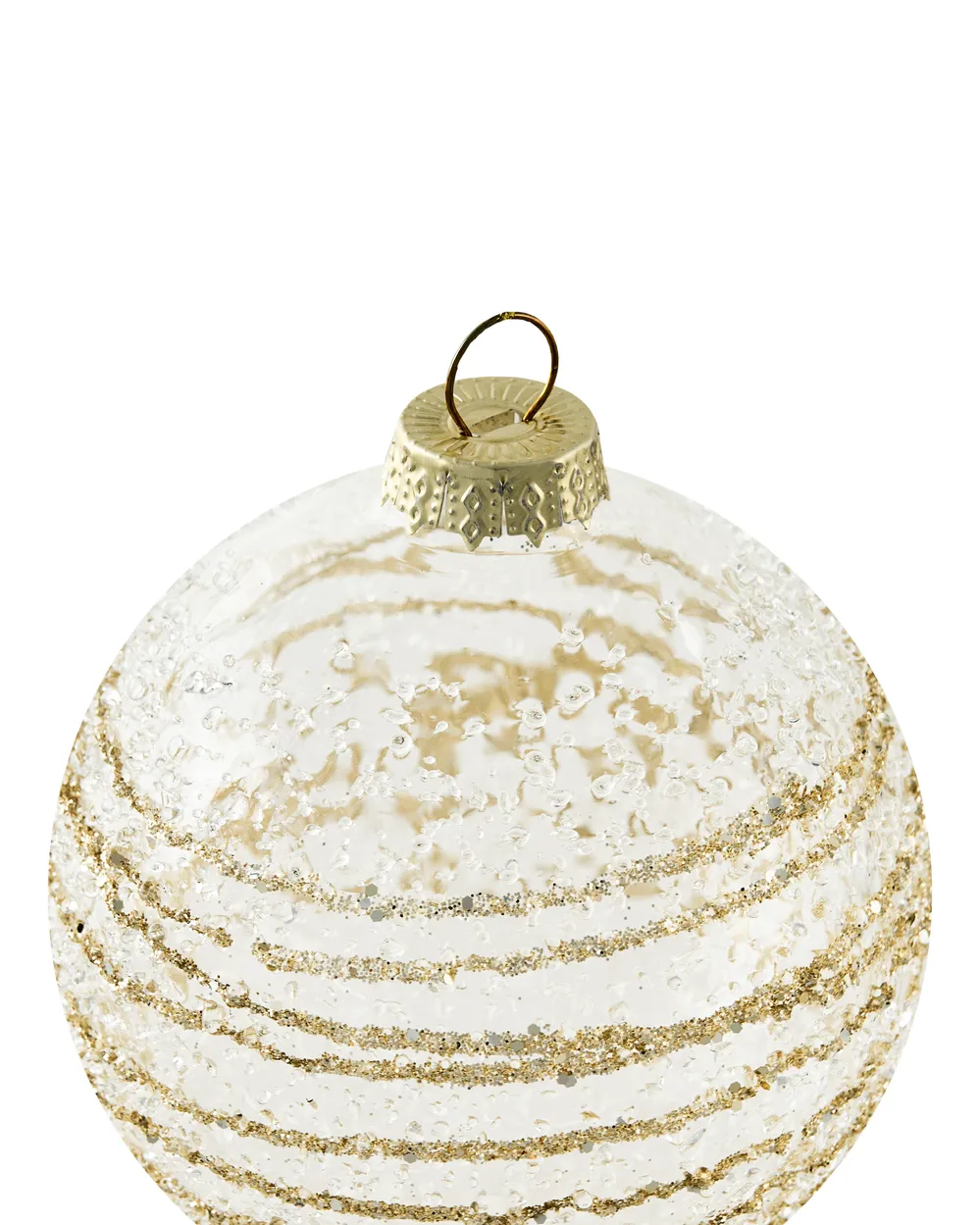Set of 25 Baubles ICICLE Glass Transparent/ Gold_1028448