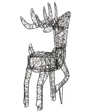 Outdoor Decoration LED RAVSJON 58 cm Reindeer Black_1020618