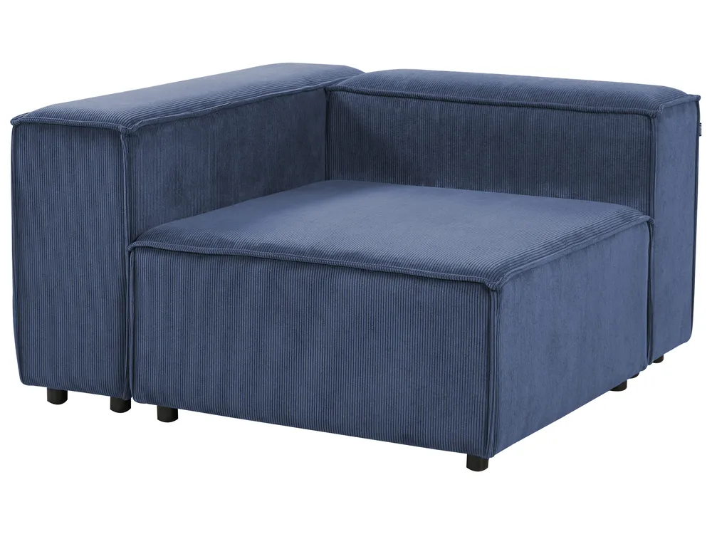 Modular Corner Sofa 5 Seater ARDAL Corduroy Dark Blue Left Hand_1008739