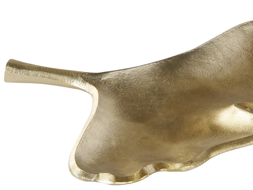 Set of 2 Trinket Dishes Leaf PALENQUE Metal Gold_822977
