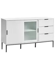 Glass Display Sideboard LEDUC White_1025034