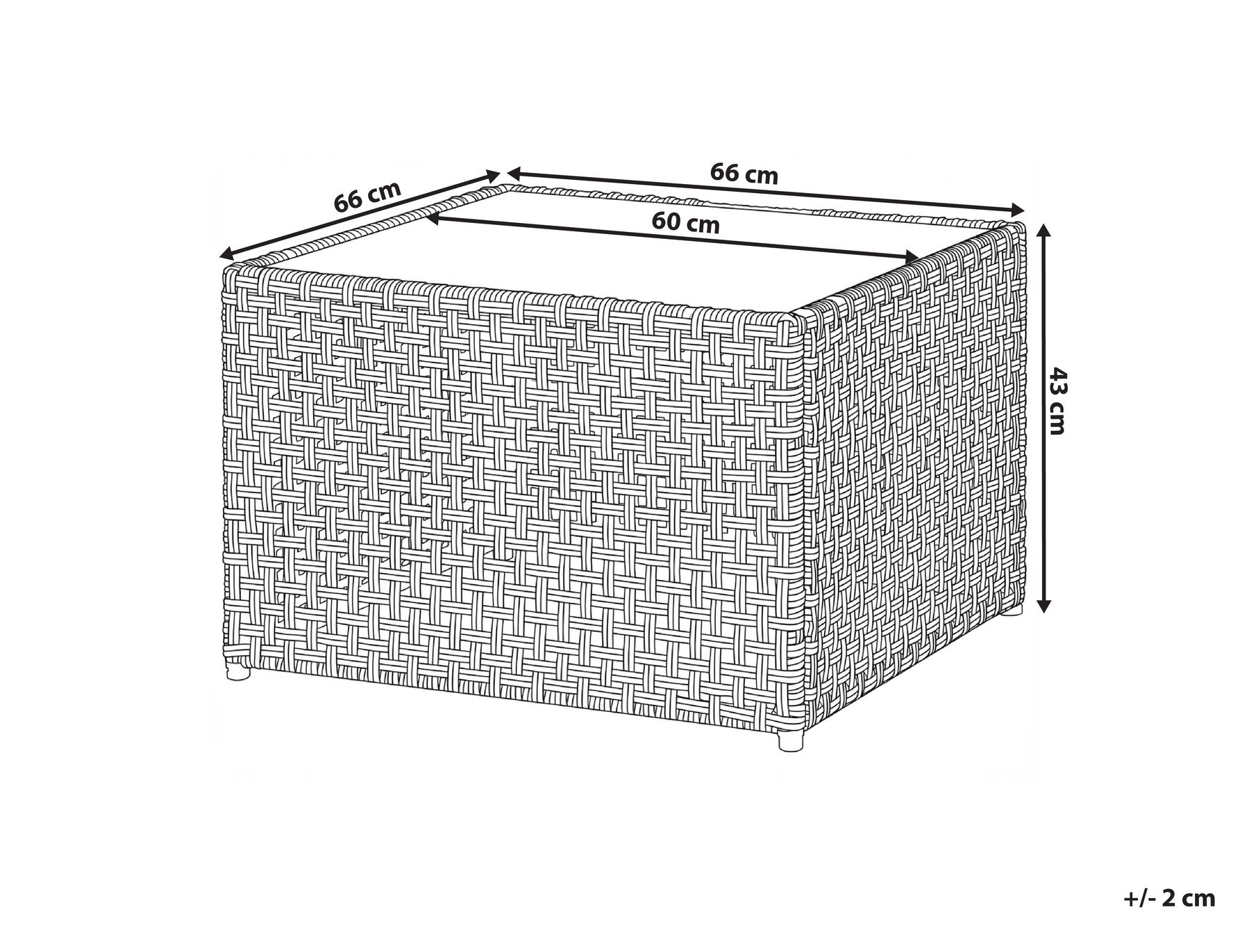 Garden Coffee Table OMEGANA 66 cm 66 cm PE Rattan Beige_1040438