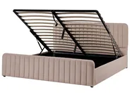 Säng med förvaring LUNAN Bouclé Taupe 180 x 200 cm_1048584
