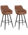 Set of 2 Bar Chairs DARIEN Golden Brown