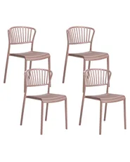 Set of 4 Garden Chairs GELA Brown_1029149