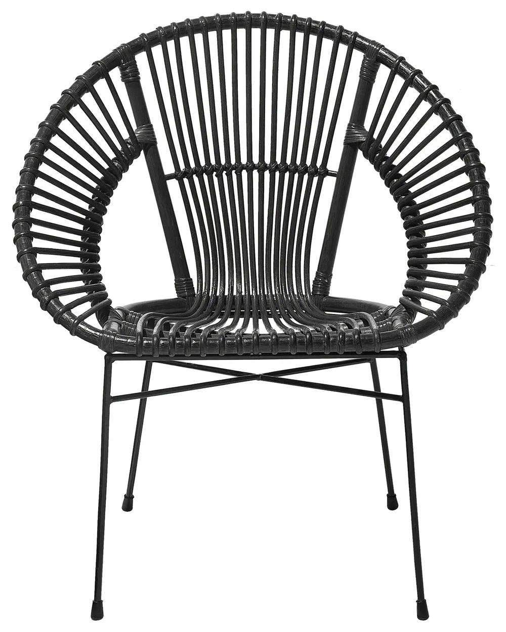 Dining Chair SARITA Rattan Black_734870