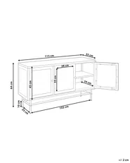 Glass Display Sideboard NEWPORT 115 cm Metal Black_900499