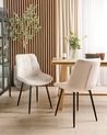 Set of 2 Dining Chairs MELROSE Velvet Off-White