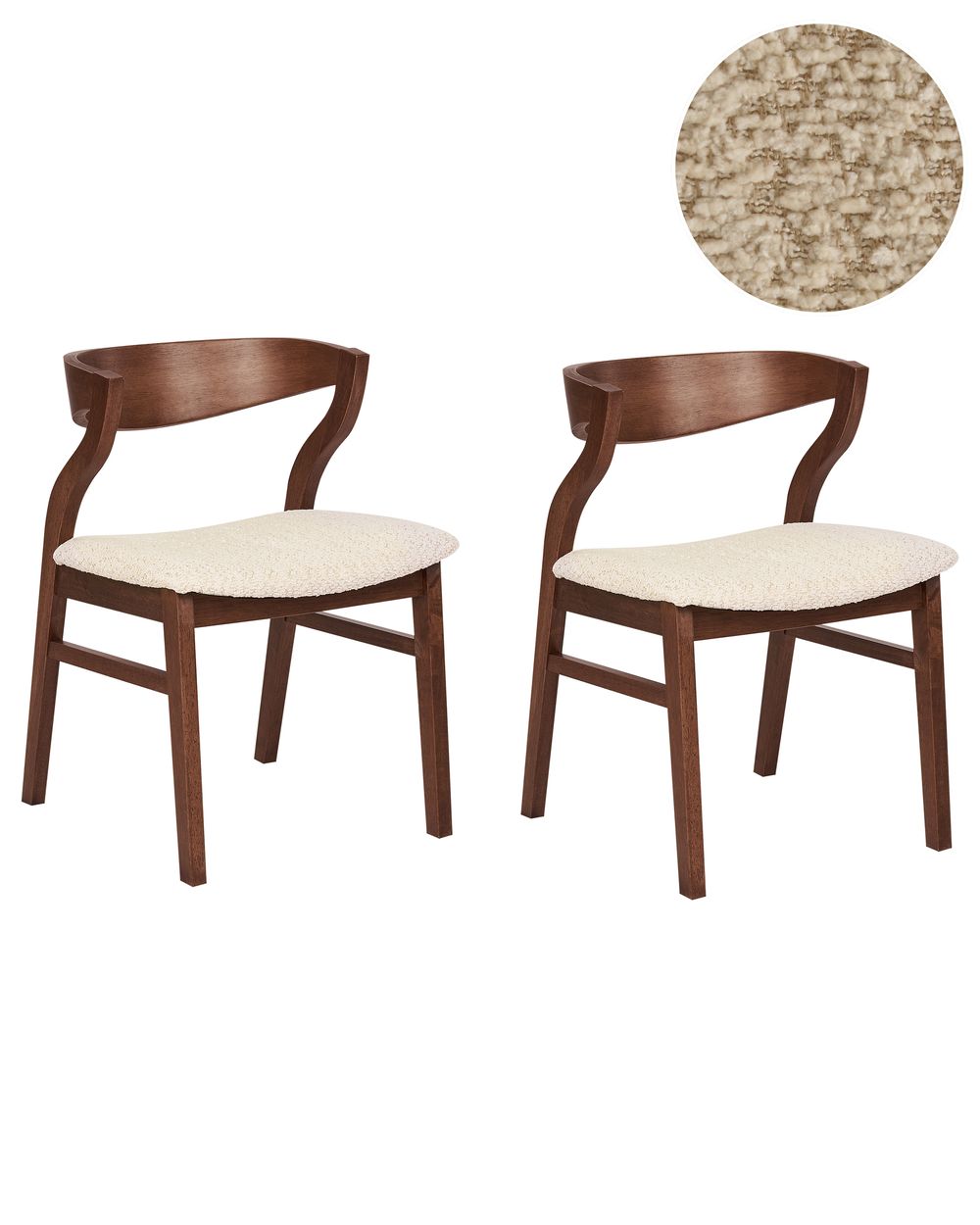 Ruokatuolisetti 2 kpl MAROA puu Vaaleanbeige