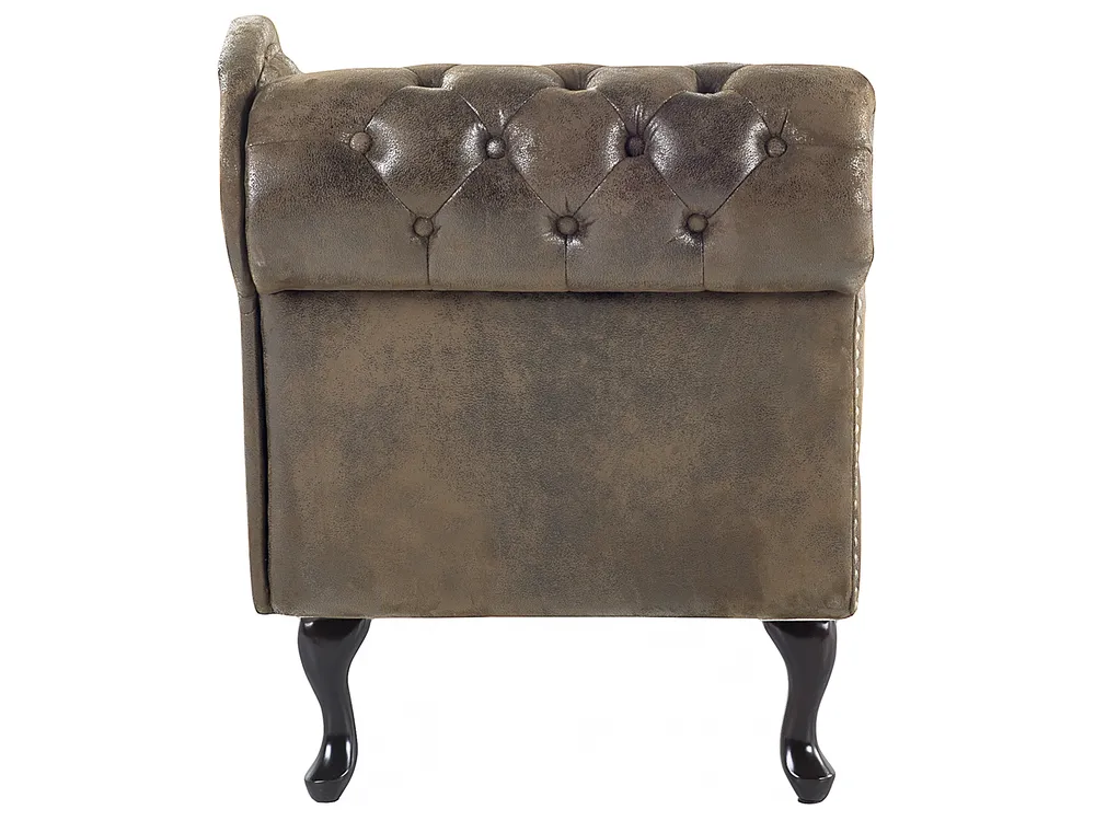 Left-Hand Chaise Longue NIMES Faux Suede Dark Brown_415851