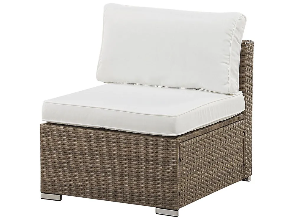 Garden Corner Sofa with Table 6 Seater BELVEDERE PE Rattan White_777785