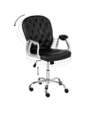 Desk Chair PRINCESS Faux Leather Black_862801