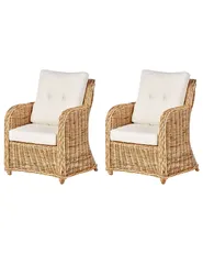 Garden Sofa Set 5 Seater ALESSANO Rattan Natural_928588
