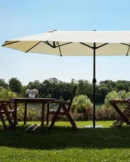 Patio Parasol 460 cm SIBILLA Beige_680033