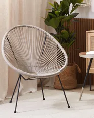 Garden Chair ACAPULCO II PE Rattan Light Grey_817054
