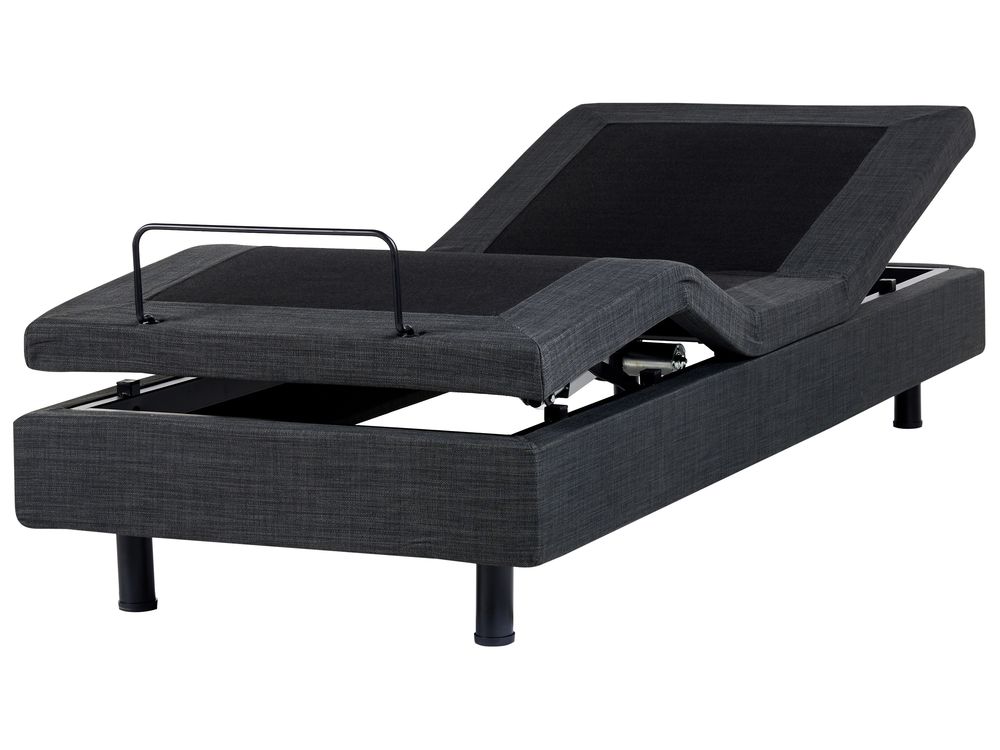 Justerbar seng uten hodegjerde DUKE 90 x 200 cm Mørkegrå