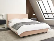 Bed Boucle ALBI 140 x 200 cm (EU Double) Beige_964371