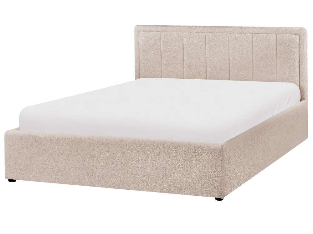 Ottoman Bed MONTLAUR Boucle Beige 140 x 200 cm (EU Double)_958516