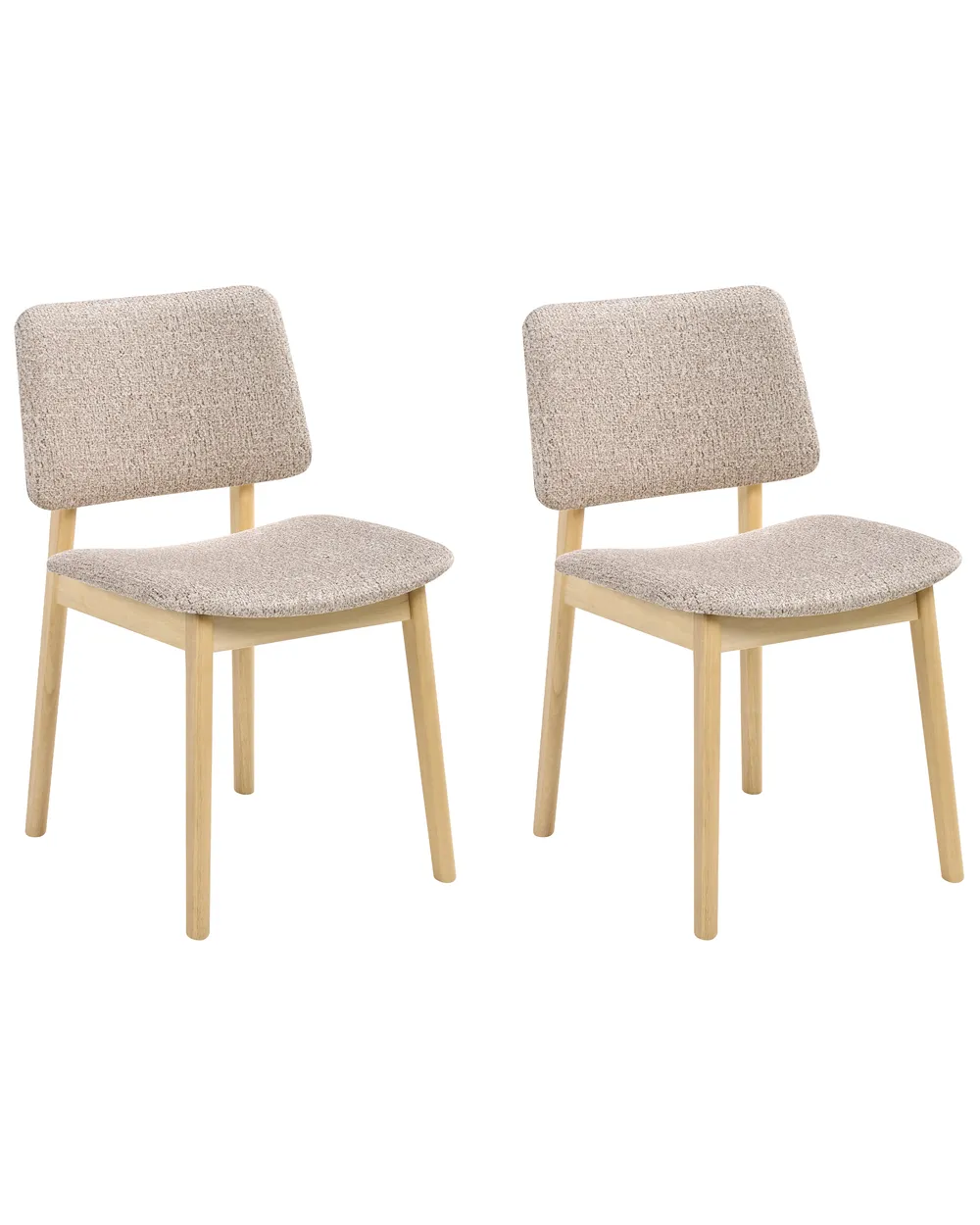 Set med 2 matstolar BLANE Bouclé Ljusbrun/ Taupe_1031597