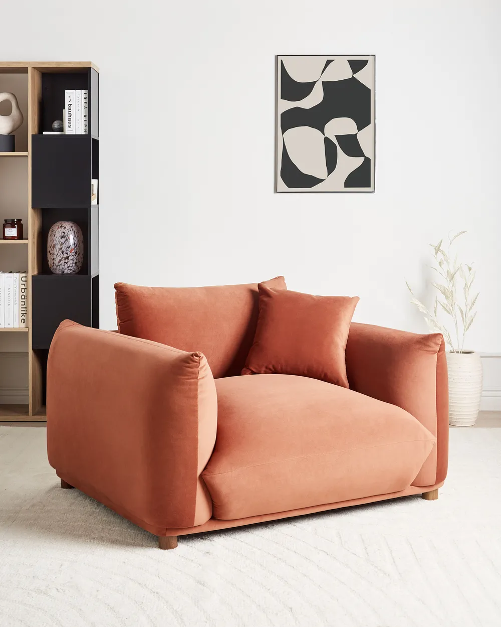 Armchair LUVOS Velvet Golden Brown