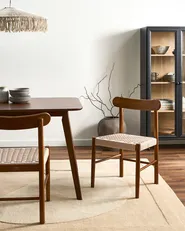 Ruokatuolisetti 2 kpl EAGAN Puu Ruskea/beige_1064569