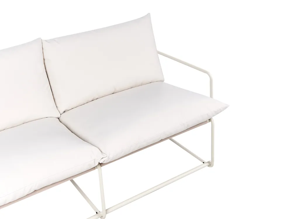 Garden Sofa Set 3 Seater PONTE Metal Light Beige_1013376