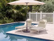Sun Lounger with Cushion SEZZE Metal Light Beige_1131050