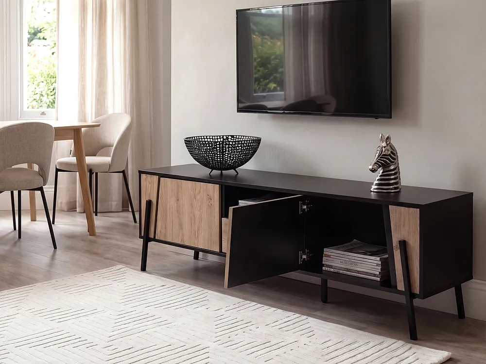 TV-bänk BLACKPOOL Brun/ Svart_1154911