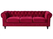 Sofa 3 Seater CHESTERFIELD Velvet Dark Red_1149575