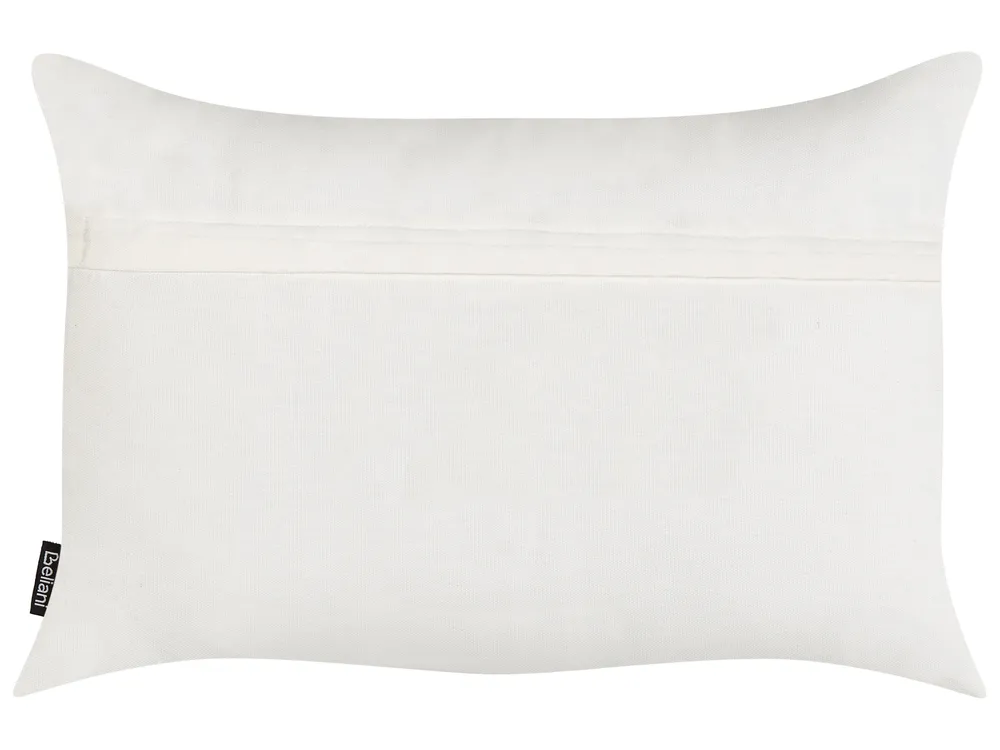 Set of 2 Decorative Cushions VELLEIA 50 x 35 cm Cotton White Geometric Pattern_940107