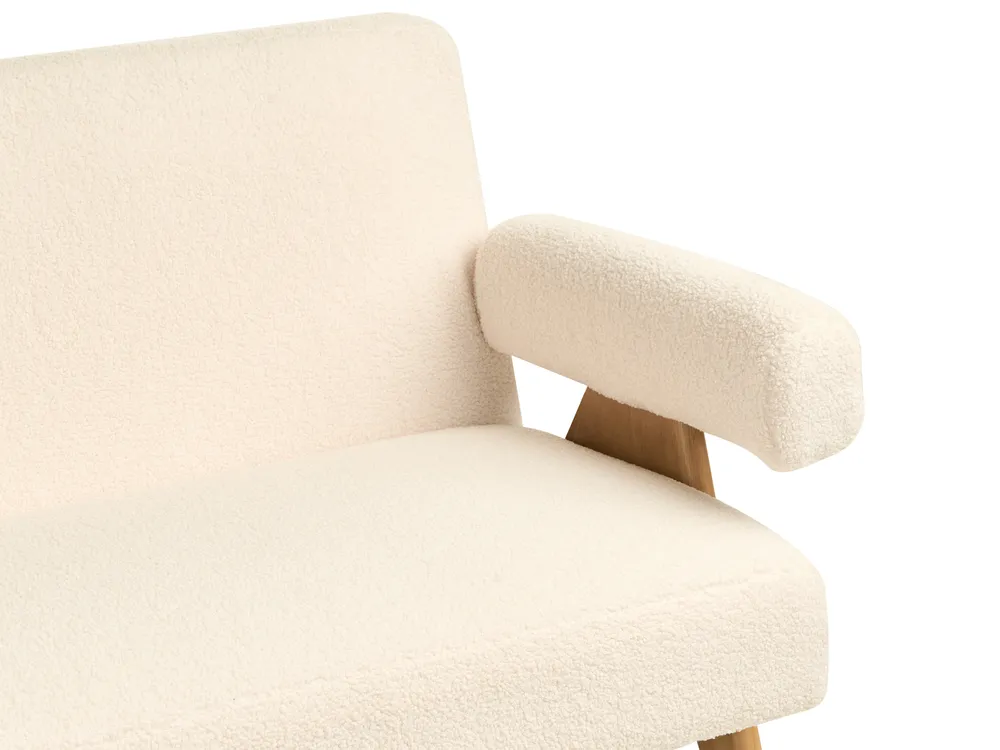 Sofa 2 Seater TAMRE Boucle Off-White/ Light Brown_985274