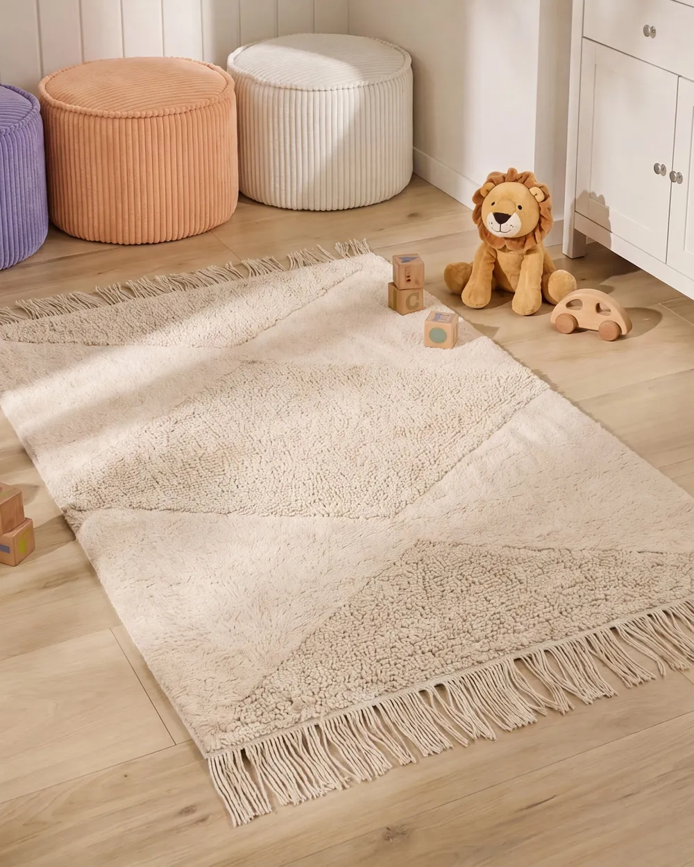 Kids Rug KHONOMA Light Beige 60 x 90 cm Cotton