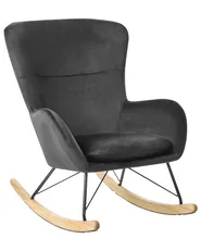 Rocking Chair ELLAN Velvet Black_822923