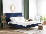Säng med lamellram Sammet MARVILLE 160 x 200 cm Marinblå_745612