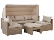 Garden Lounge Set with Table 5 Seater COCCOLIA Modular PE Rattan Beige_811627