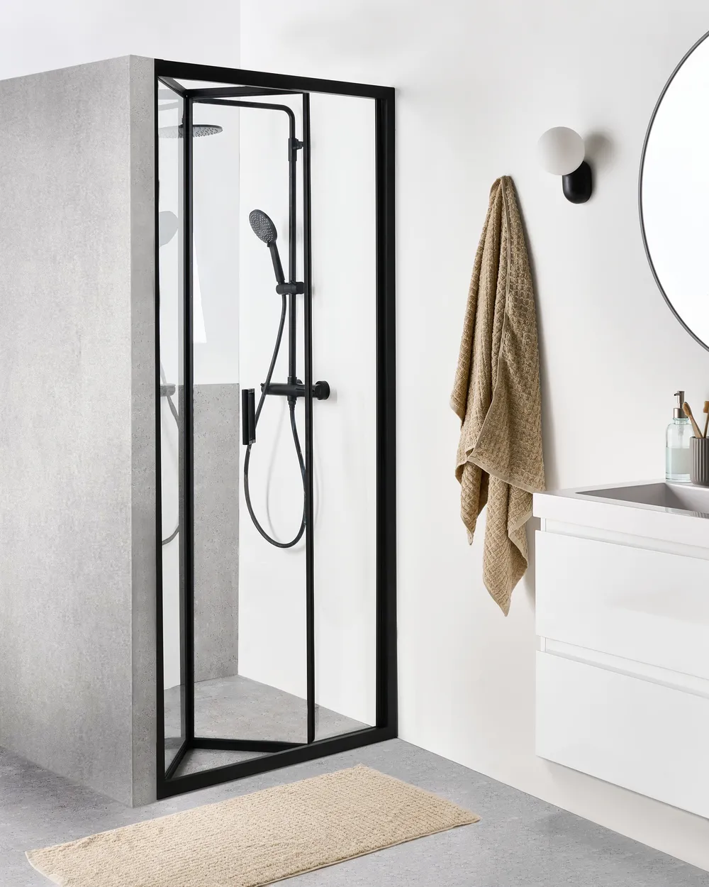 Bi-Fold Shower Door NELTUME 800 x 1900 mm Black_998905