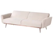 Sofa Bed 3 Seater EINA Velvet Light Beige_1057720