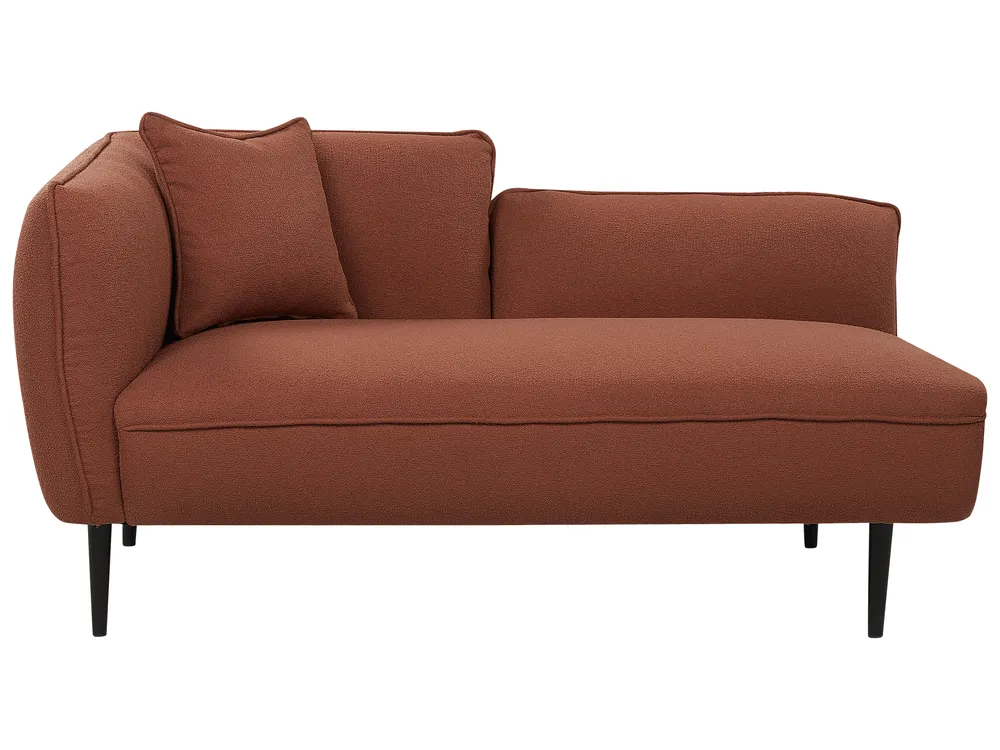 Left-Hand Chaise Longue CHEVANNES Boucle Dark Red_969894