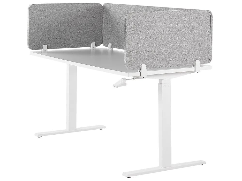 Skillevegg for skrivebord WALLY 120 x 40 cm Lysegrå_1068070
