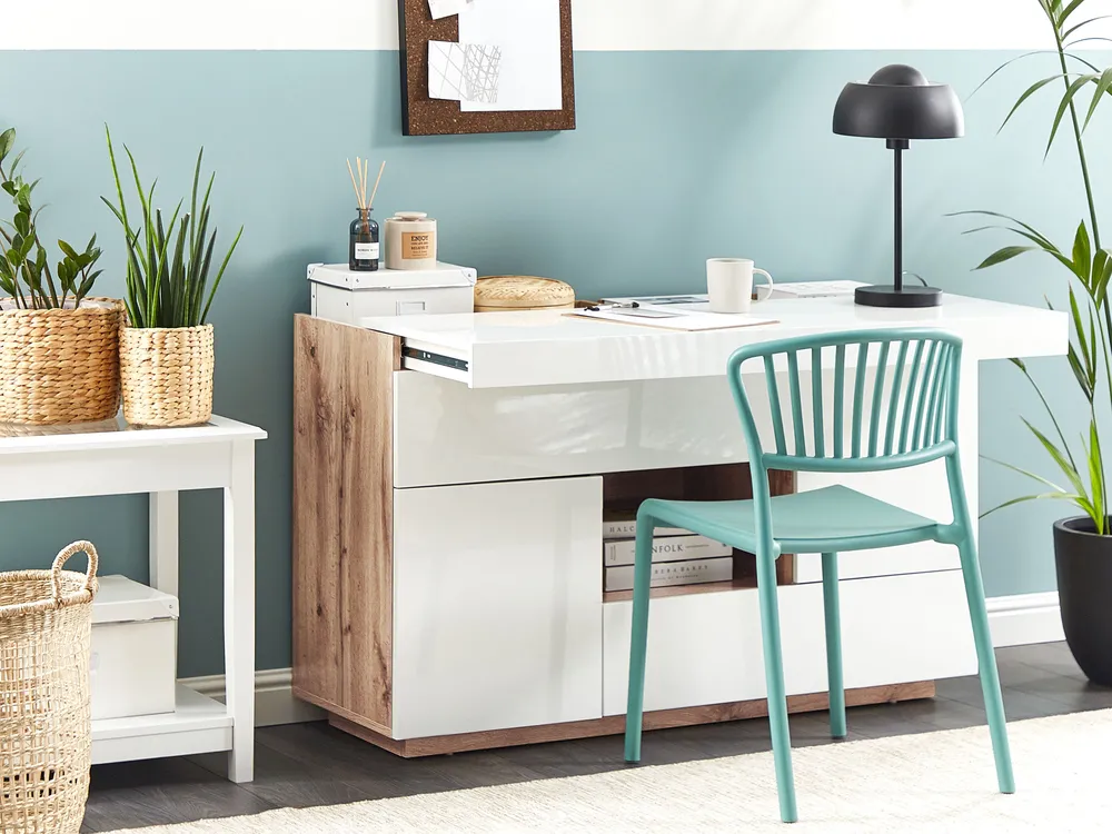 Home Office Desk 2 Door Sideboard GORAN White