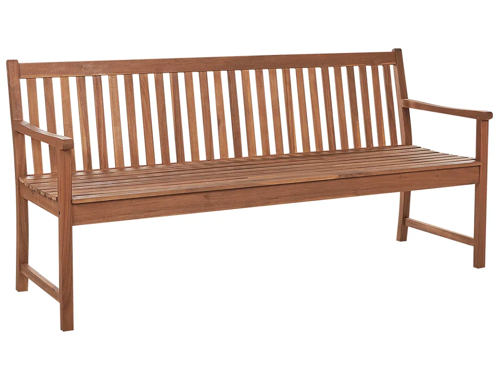 Garden Bench with Cushion VIVARA 180 cm Certified Acacia Wood Dark Red_897286