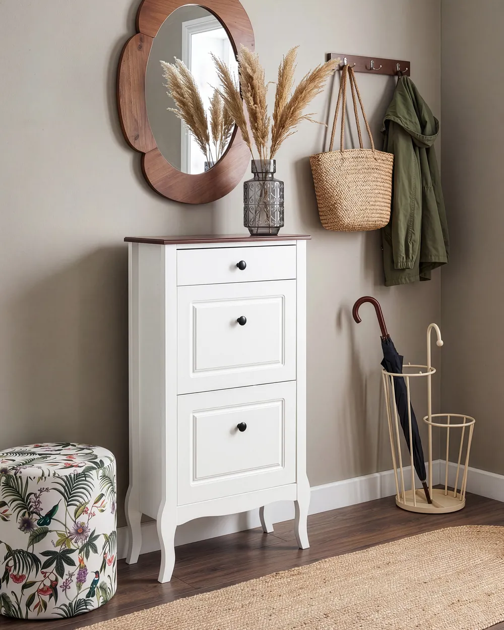 Shoe Storage Cabinet NUNDLE White
