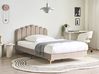 Bed Velvet SAUVIAN 120 x 200 cm (EU Small Double) Taupe