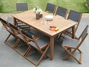 Garden Dining Set with Loungers 8 Seater CESANA Acacia Wood Light Brown_696124