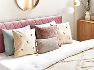 Set of 2 Decorative Cushions TALINUM 45 x 45 cm Velvet Beige Animal Pattern_1184710