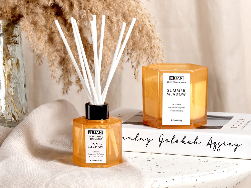 Scented Candle with Fragrance Reed Diffuser CLASSY TINT Soy Wax Fresh Notes